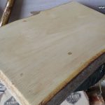 Large sycamore board gets its first oiling after sanding