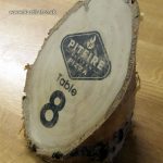 Rustic log pizza restaurant table numbers