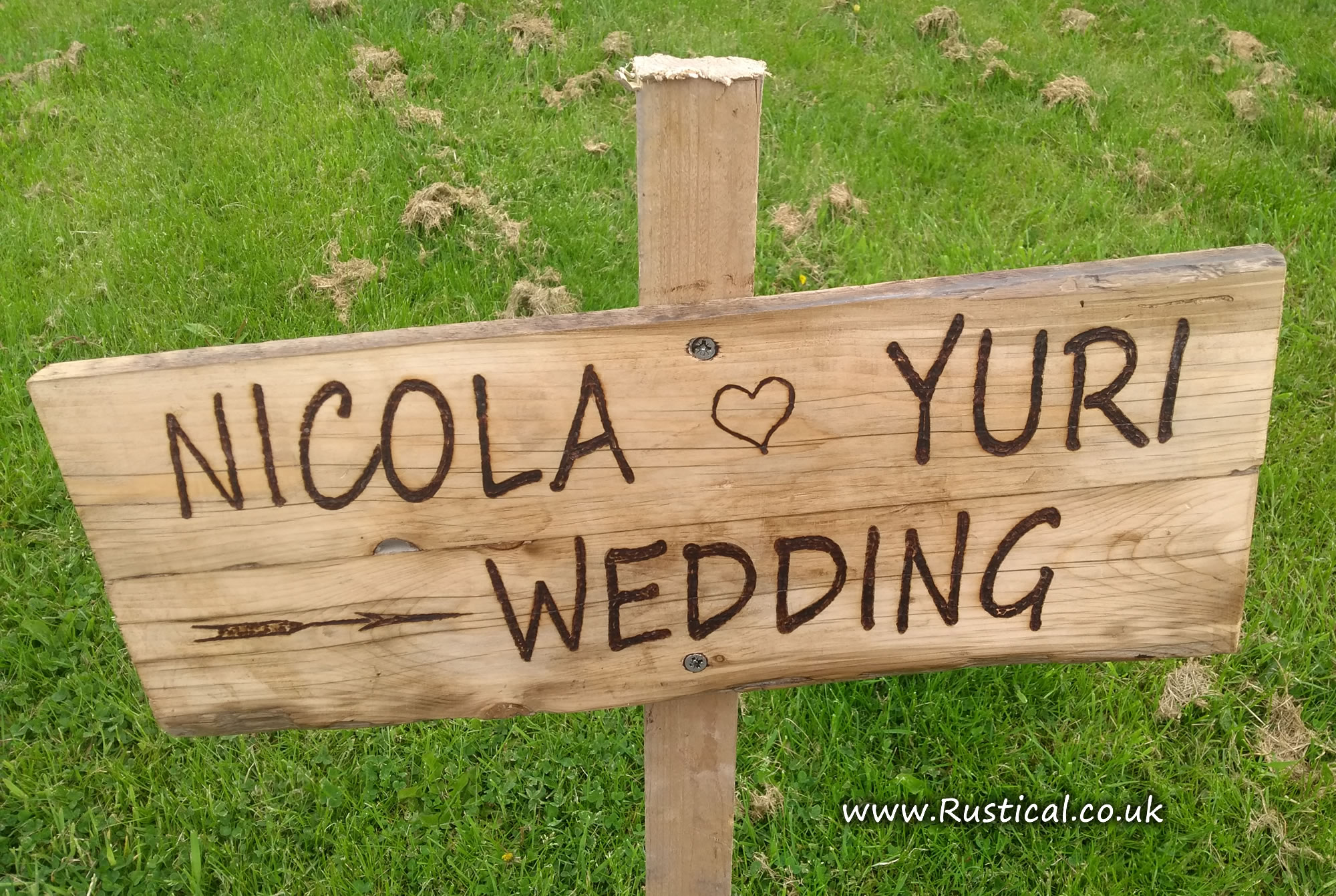Rustic Wedding Sign for Nicola and Yuri